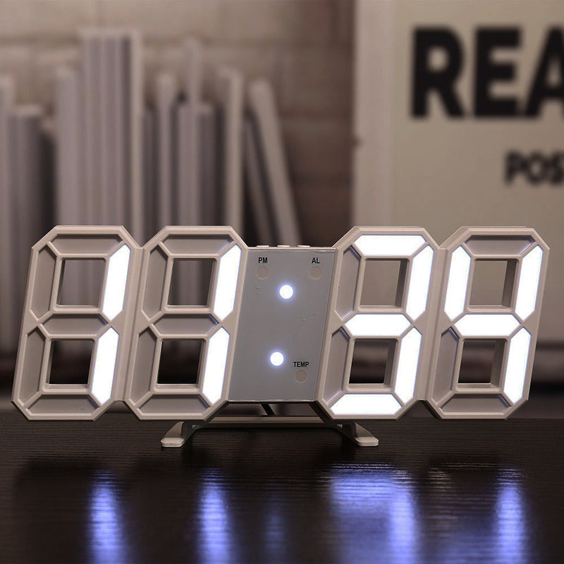 3D LEDデジタル目覚まし時計、カラフルなディスプレイ、12/24時間表示、オフィス、リビングルーム、寝室、キッチンに最適