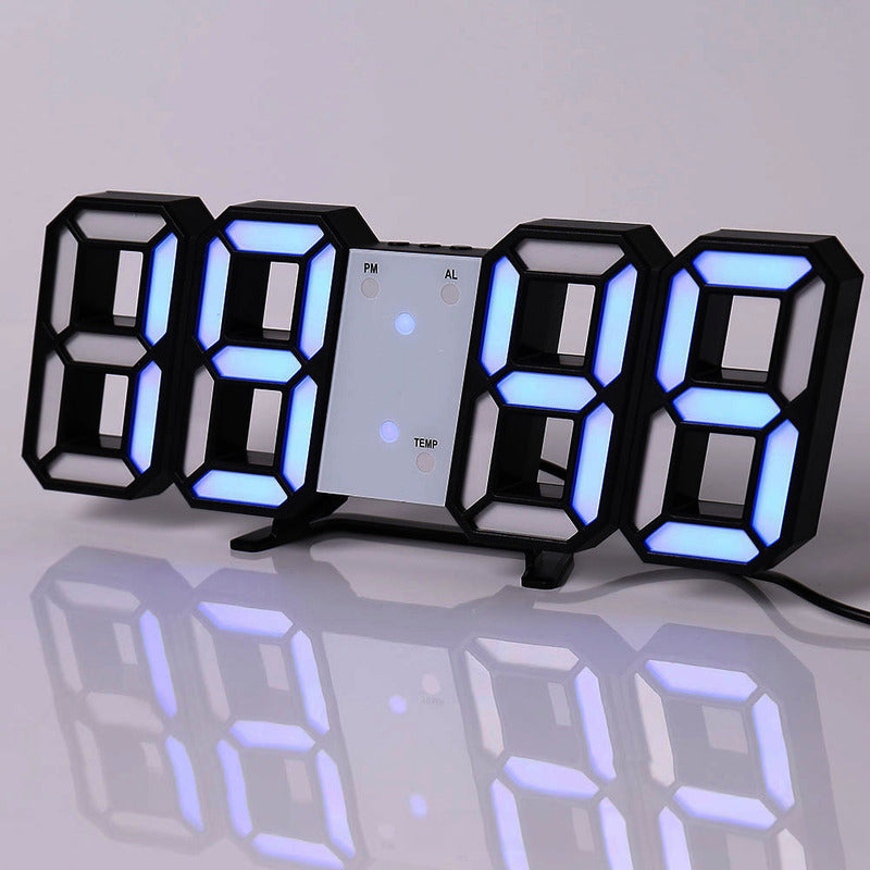 3D LEDデジタル目覚まし時計、カラフルなディスプレイ、12/24時間表示、オフィス、リビングルーム、寝室、キッチンに最適