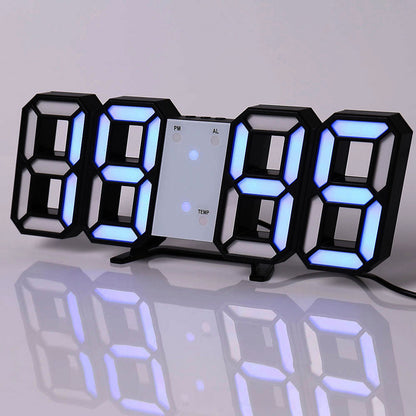3D LEDデジタル目覚まし時計、カラフルなディスプレイ、12/24時間表示、オフィス、リビングルーム、寝室、キッチンに最適