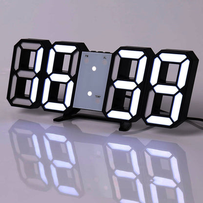 3D LEDデジタル目覚まし時計、カラフルなディスプレイ、12/24時間表示、オフィス、リビングルーム、寝室、キッチンに最適