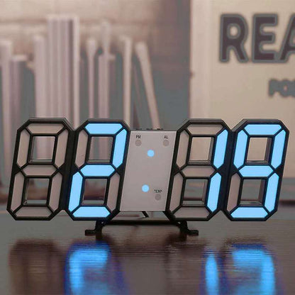 3D LEDデジタル目覚まし時計、カラフルなディスプレイ、12/24時間表示、オフィス、リビングルーム、寝室、キッチンに最適
