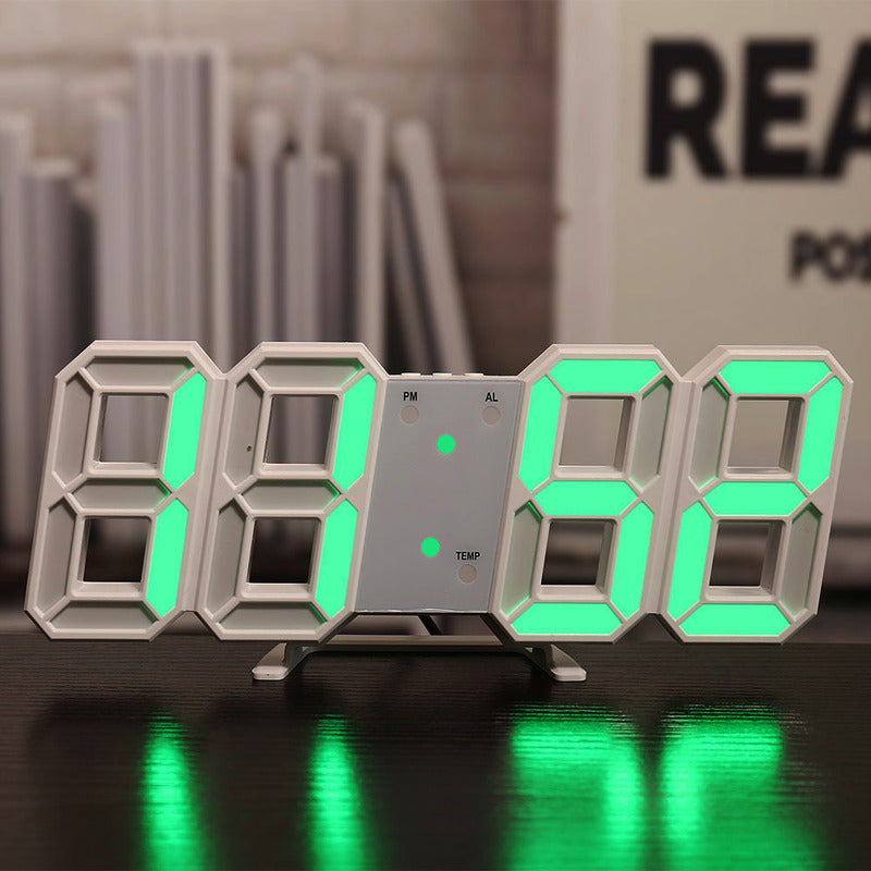 3D LEDデジタル目覚まし時計、カラフルなディスプレイ、12/24時間表示、オフィス、リビングルーム、寝室、キッチンに最適