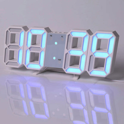 3D LEDデジタル目覚まし時計、カラフルなディスプレイ、12/24時間表示、オフィス、リビングルーム、寝室、キッチンに最適