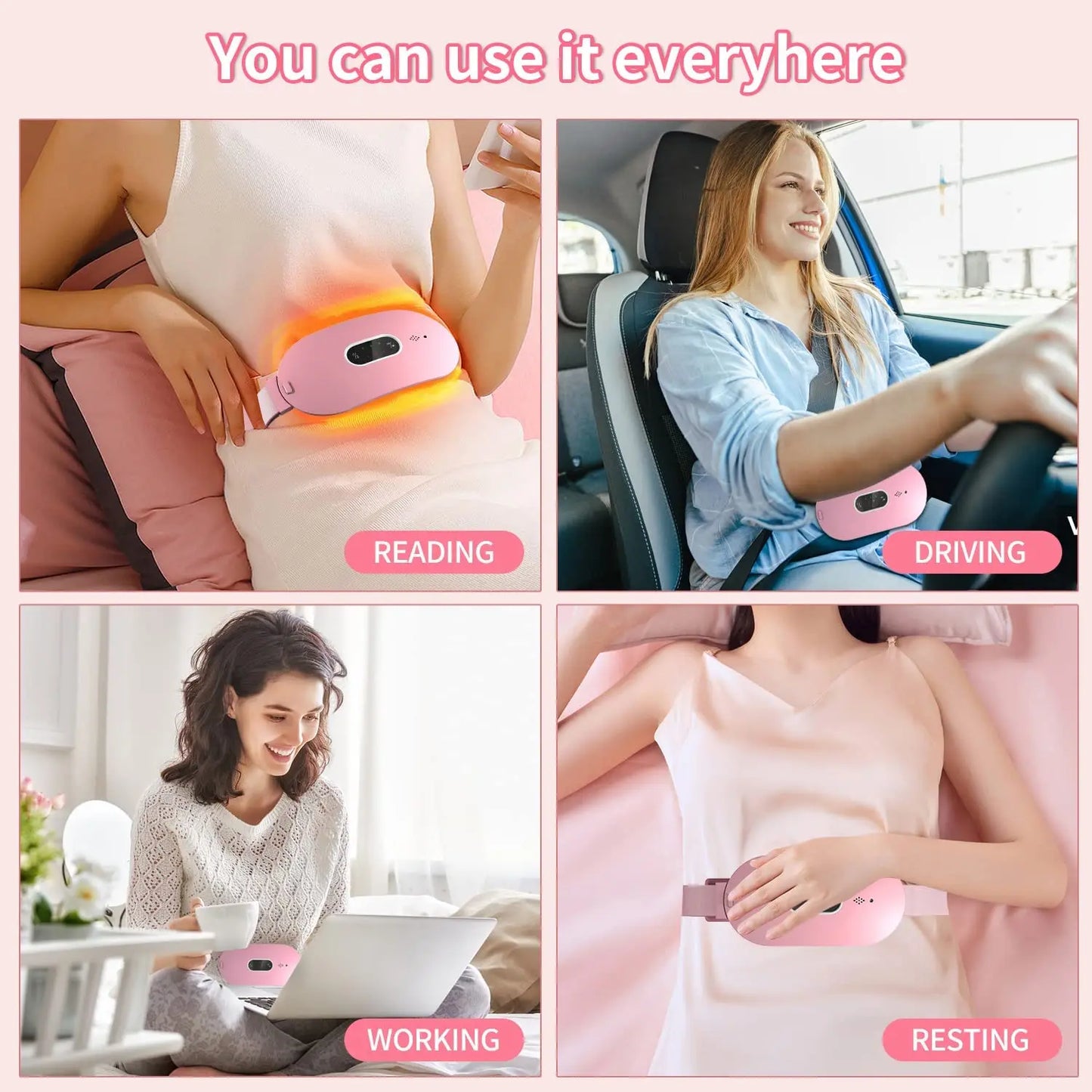 生理中の女性用温熱パッド 温熱マッサージベルト 腹部マッサージャー 温熱宮 電動鎮痛装置